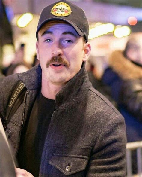 Chris With Moustache 😂😍 ️ He Looks Funny But Cute • Chrisevans