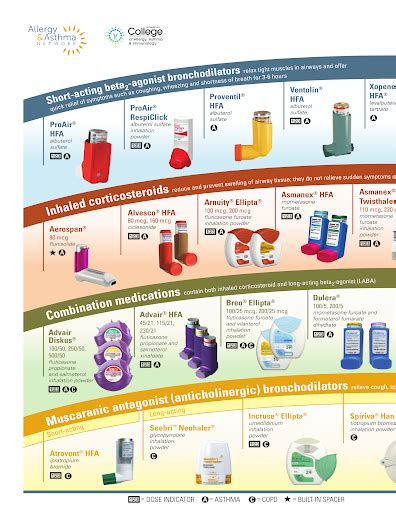 Chart Types Of Inhalers