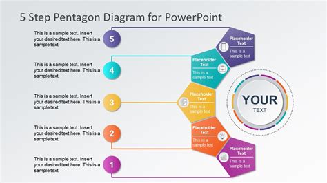 5 Steps Pentagon Shapes Powerpoint Diagram Slidemodel