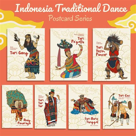 Jual Kartu Pos Postcard Tarian Tradisional Indonesia Shopee Indonesia