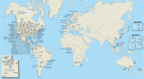 Map Of All 150 Operating Lds Temples Worldwide Lds365