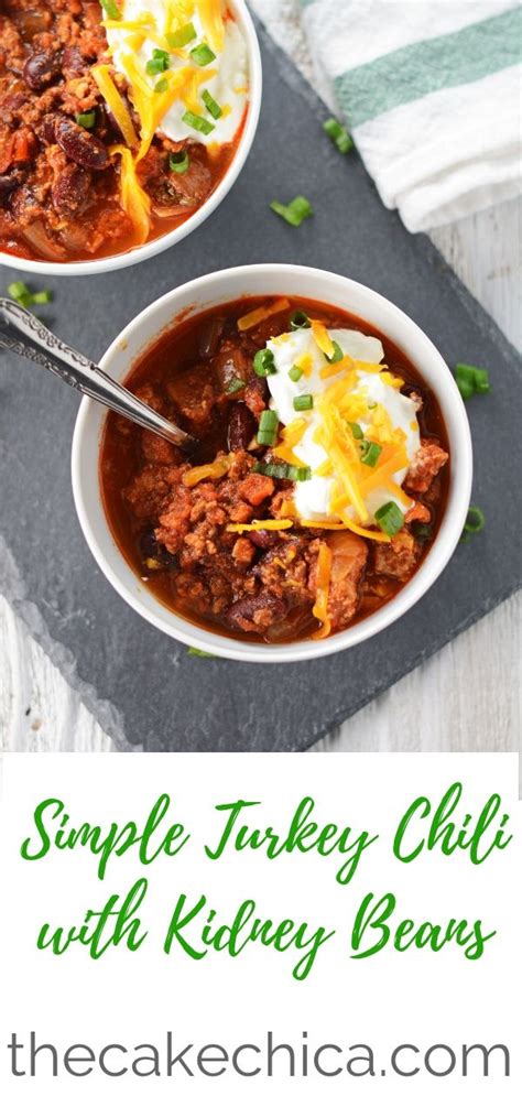 Instead of using commercial chili powder to flavor this stew, we puree dried ancho chiles for a customized taste. Simple Turkey Chili with Kidney Beans | Recipe | Easy turkey chili, Turkey chili, Chili