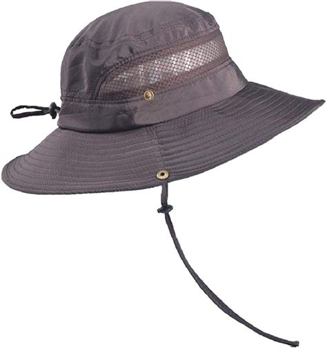 Yeefant Men Summer Outdoor Sun Protection Hat Bucket Mesh Hats Solid