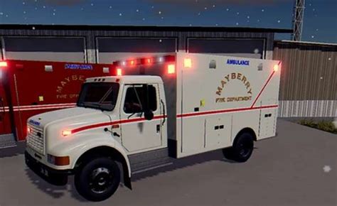International 4900i Ambulance V10 Fs22 Farming Simulator 22 Mod