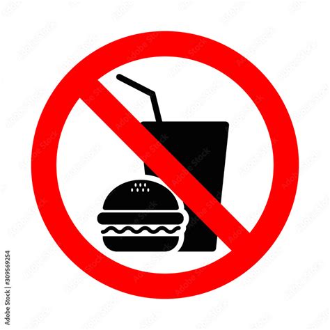 No Food And Drink Allowed Symbol Stock Vector Adobe Stock