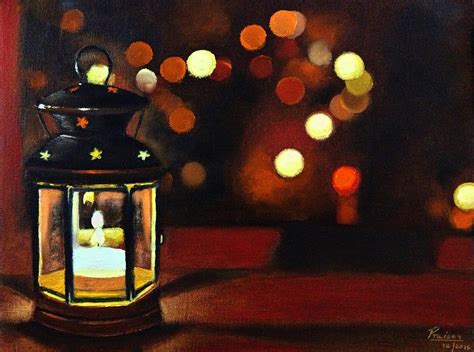 Lantern Christmas Painting Painting By Praisey Peter Fine Art America