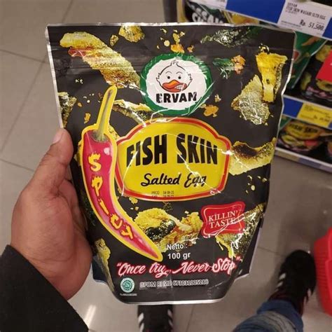 Jual Ervan Fish Skin Salted Egg Spicy Snack Kulit Ikan 100gr Di