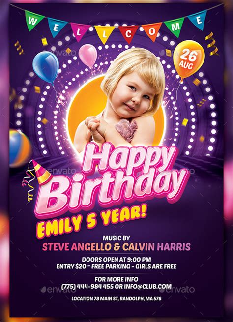 Free 25 Spectacular Birthday Flyer Templates In Eps Psd Indesign