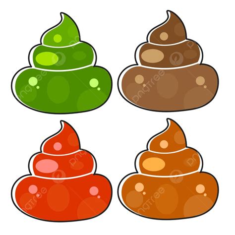 Set Of Cartoon Brown Poop Shit Variations Stinky Graphic Emoticon