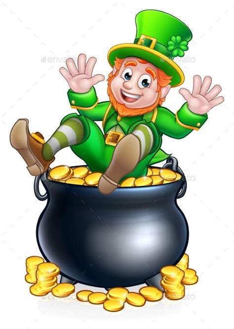St Patricks Day Leprechaun And Pot Of Gold Leprechaun Pictures Saint