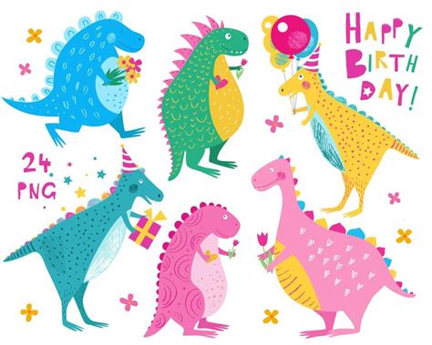 Dinosaur clipart. Dinosaur birthday party. Dinosaur Nursery | Etsy | Dinosaur baby shower, Clip ...