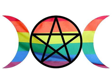 pentacle inside triple moon with rainbows awesome moon symbols pentagram wiccan