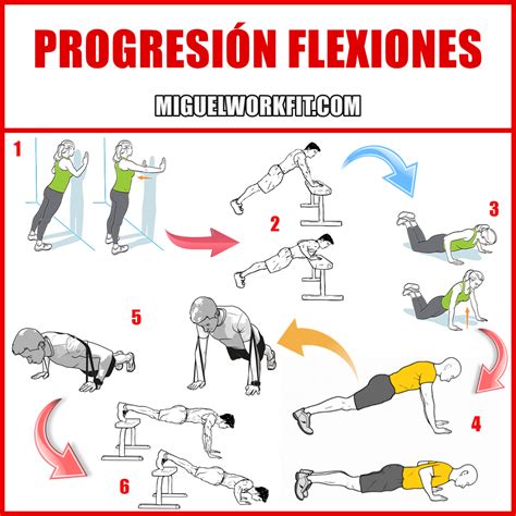 Progresión Para Las Flexiones Flexiones Ejercicios De Brazo Para Hombres Flexiones De Brazos