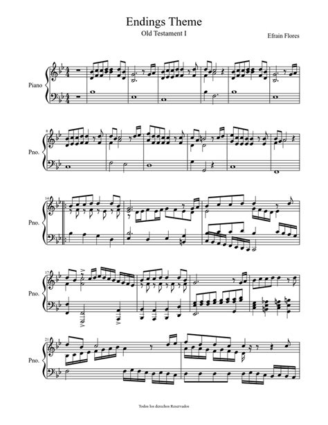 Ending Theme Sheet Music For Piano Solo