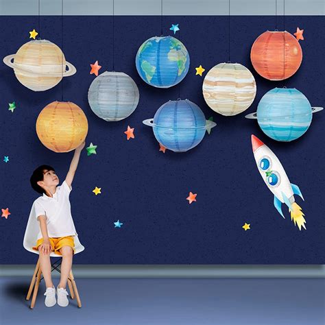 Solar System Planets Outer Space Paper Lanterns Hanging Boxvam