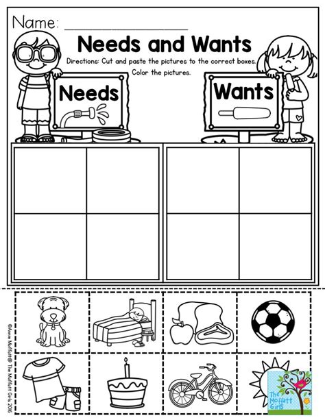 A printable worksheet for kids about christmas day celebrations. Needs and Wants- Parents will love you for this one! Shopping can be made so mu… | Kindergarten ...