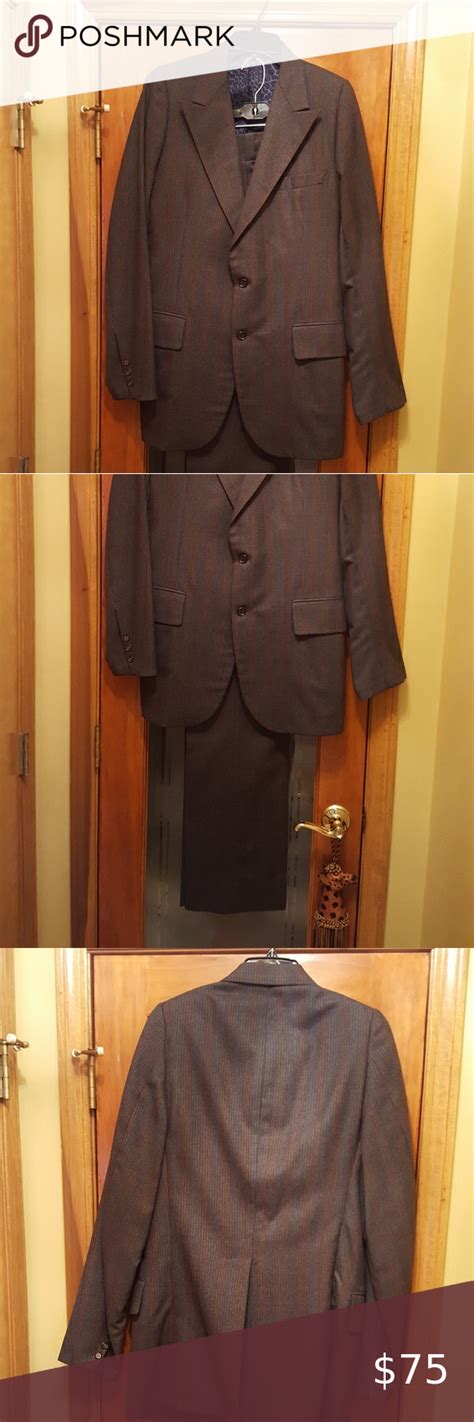 Michaels Stern Wool Suit Euc Wool Suit Grey Pinstripe Suit