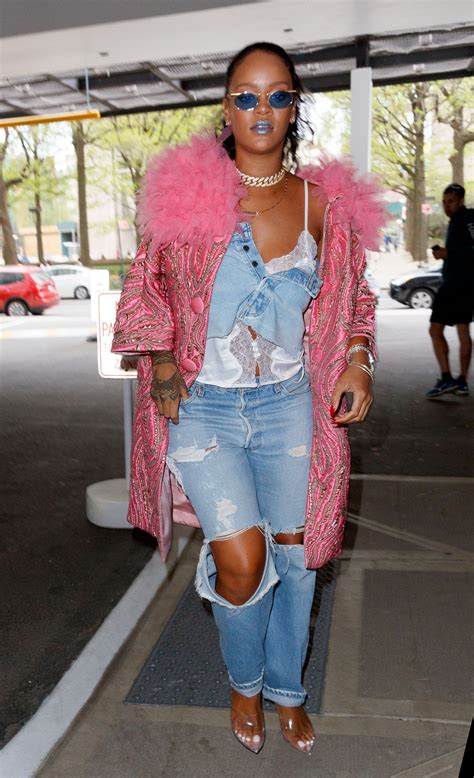 Rihanna Wore A Denim Skirt As A Top And Honestly Its Kind Of Genius Glamour
