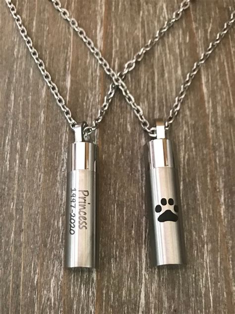 Pet Cremation Jewelry Pet Urn Ashes Necklace Pet Memorial Etsy