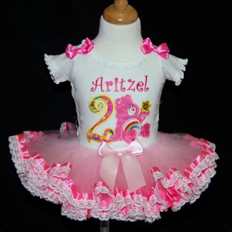 Care Bear Birthday Outfit Cheer Bear 2nd Birthday Outfit Ribbon Trimmed Tutu Birthday Dress
