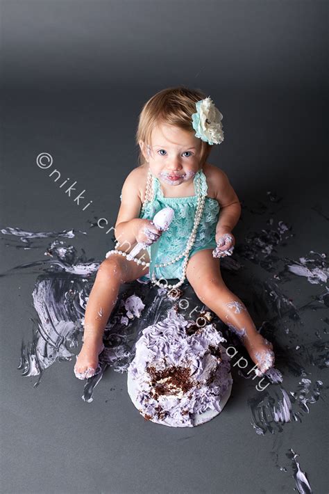 1 Year Old Cake Smash © Nikki Criniti Photography Flower Girl Dresses