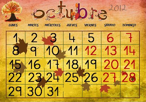 Mi Mundo Infantil Calendario De Octubre