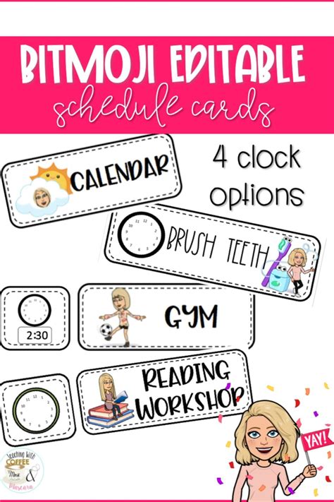 Editable Schedule Cards Printable & Digital | Schedule cards, Classroom schedule, Classroom coupons