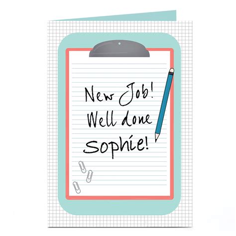 Buy Personalised New Job Card Clipboard For Gbp 179 Card Factory Uk