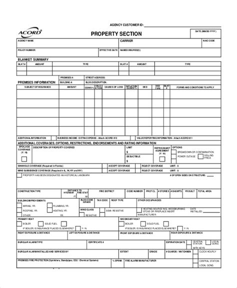 Acord 140 Fillable Form Printable Forms Free Online