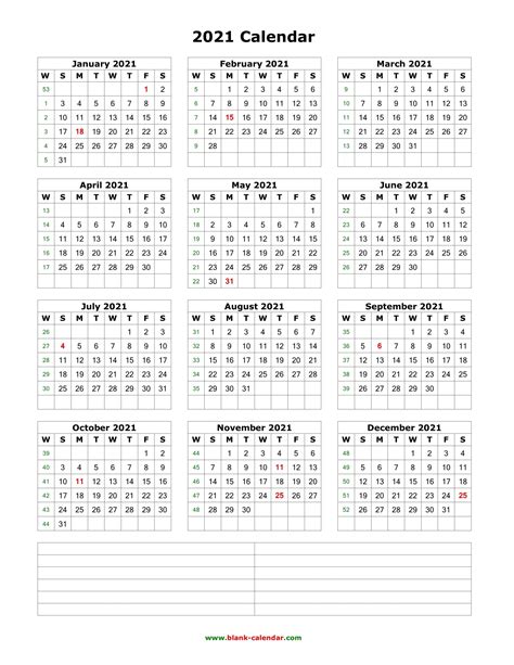 2021 12 Month Printable Calendar Free 2021 Monthly Calendar Vertical