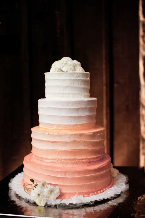 Ombre Peach Wedding Cake
