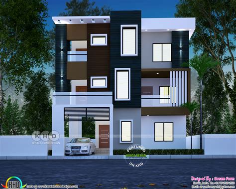 5 Bedroom Three Storied Modern Home Design Kerala Home Design And