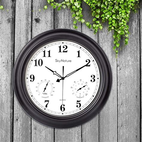 Large Outdoor Clock 45cm Garden Clock With Temperature And Humidity