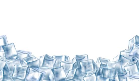 Premium Vector Ice Cubes Frame 3d Realistic Transparent Iced Blocks