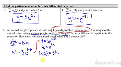 Calculus Abbc 78 Exponential Models With Differential Equations