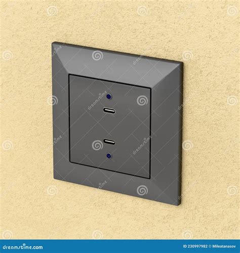 Wall Socket With Usb C Charging Ports Stock Illustration Illustration