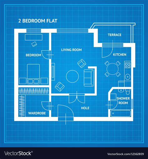 Apartment Floor Plan Blueprint Royalty Free Vector Image