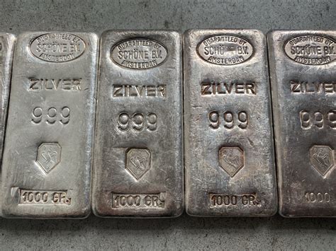 Several Vintage Dutch Silver Bars For Sale 1 Kilos Schöne