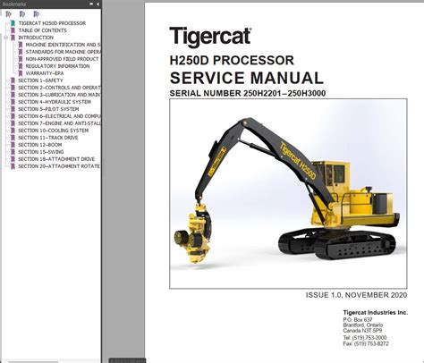 TigerCat Processor H D Operator Service Manual And Schematics