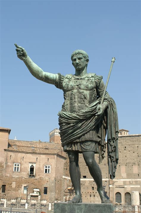 Augustus Full Statue Modern Via Dei Fori Imperiali Rome