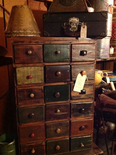 The drawers have been given a multi layered paint. I love this apothecary cabinet. ♥ | Apothecary cabinet ...