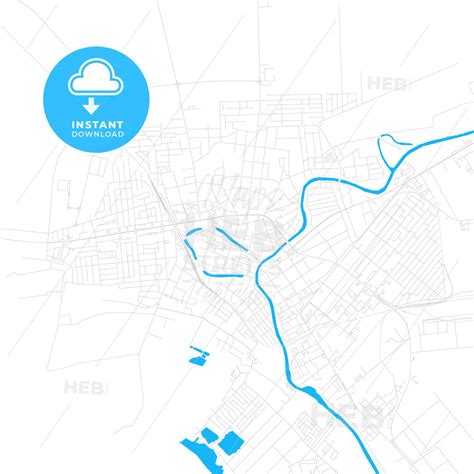 Vector Map Of Zrenjanin Central Banat Serbia With Emphasis On Water