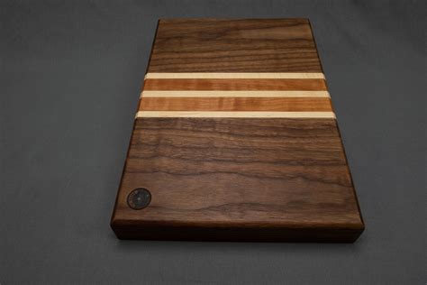 Face Grain Walnut Cutting Board With Cherry And Maple