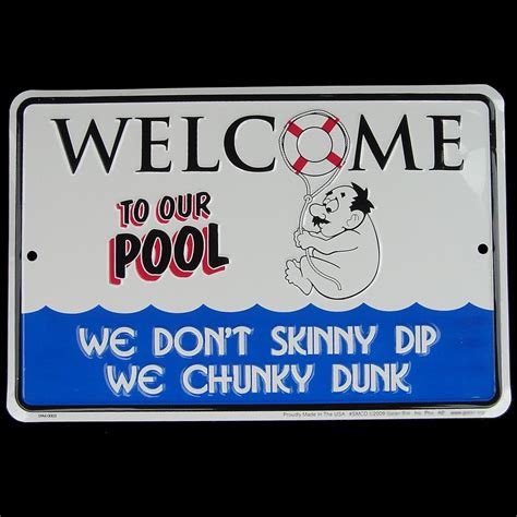 Treasure Gurus Dont Skinny Dip Chunky Dunk Tin Sign Swimming Pool Deck Decor And Reviews Wayfair