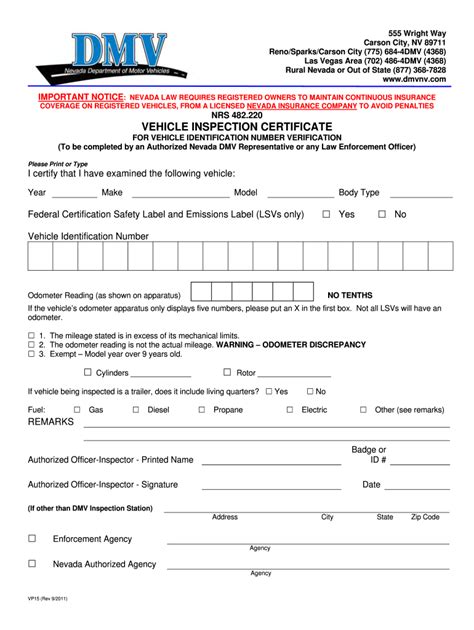 Vehicle Inspection Certificate 2011 2024 Form Fill Out And Sign