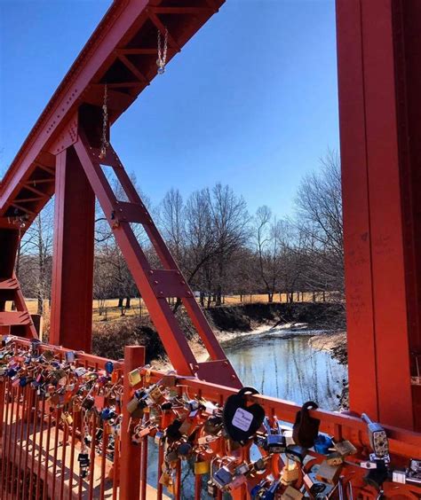 Old Red Bridge Love Locks Minor Park Kansas City Parks