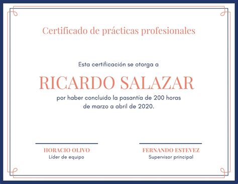 Modelo De Certificado De Practicas Profesionales Word Images