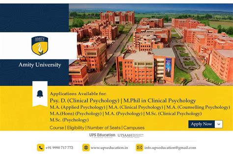 Amity University Admissions Open At The Department Of Psychology Ups