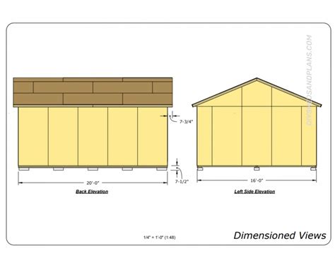 16x20 Shed Plans Free Gable Roof Material List Diy