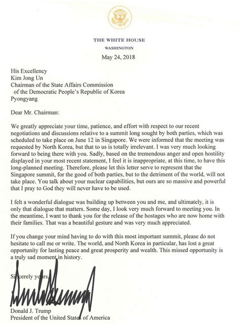 Analysing Trumps Letter To Kim Jong Un Bbc News